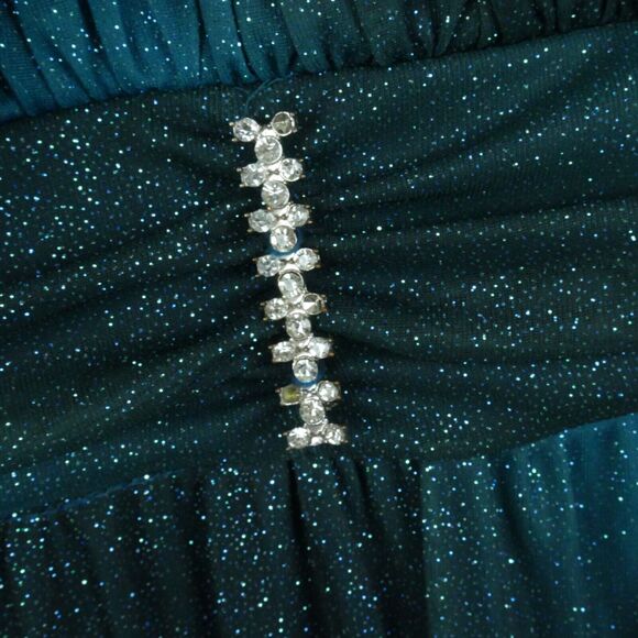 Vintage S M Babydoll Dress Princess Glitter Y2K Sheer Mesh Empire Waist Girly - Picture 2 of 8